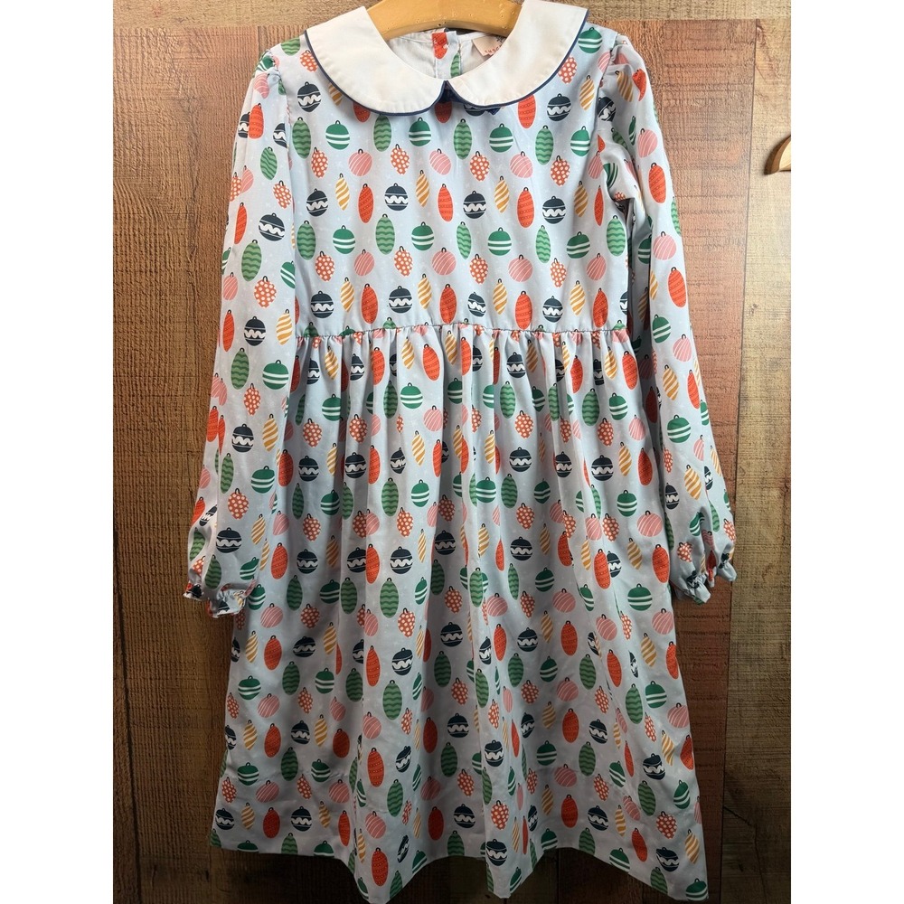 Smockingbird Christmas Ornament Long Sleeve Dress 8 Lined Dress - Picture 2 of 6